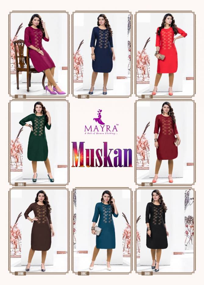 Mayra Muskan Regular Wear Rayon Printed Designer Kurti Collection